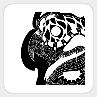 yara guacamaya parrot ecopop bird in mexican pattern art Sticker